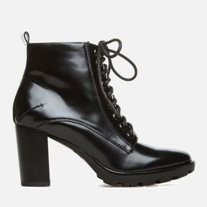 Lace up bootie with side zip